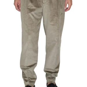 pantalone in velluto - 28 tortora