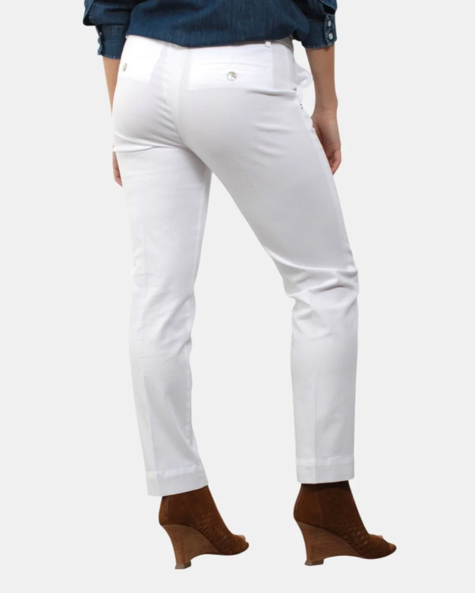 PANTALONE RE-HASH MOD. GLORIA-CAPRI - BIANCO OTTICCO - immagine 4