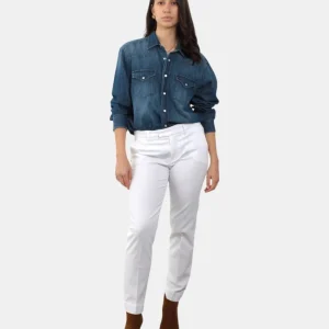 PANTALONE RE-HASH MOD. GLORIA-CAPRI - BIANCO OTTICCO