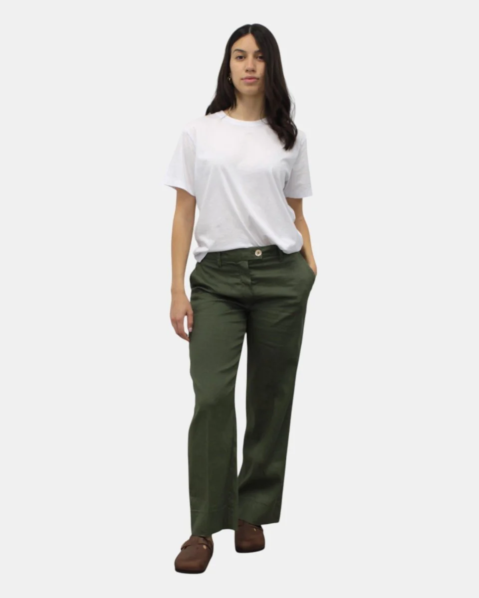 PANTALONE RE-HASH MOD. NELLY - VERDE MILITARE - immagine 2