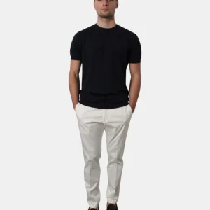 PANTALONE TASCA A FILO MICHELE CARBONE MOD. BRAD CAPRI - 009 PANNA