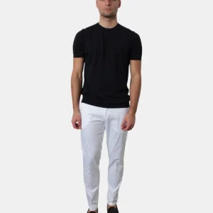 PANTALONE TASCA A FILO MICHELE CARBONE MOD. BRAD PLUS - 282 BIANCO