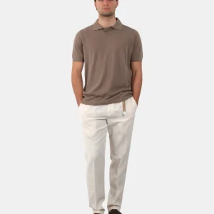 PANTALONE WHITE SAND IN MISTO LINO - 04 PANNA