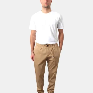 PANTALONE WHITE SAND IN RASATELLO DI COTONE - 02 BEIGE