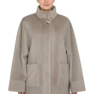 peacoat a collo alto e tesconi - 014 fango/taupe