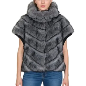 peacoat con zip e bordo in suede - 051 silver fox