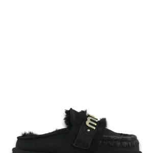 platform clog letter logo - bkbk black/black