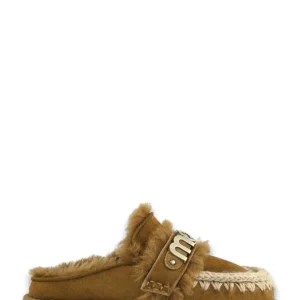 platform clog letter logo - cog cognac