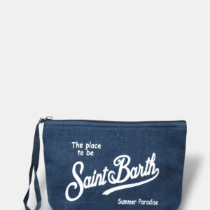 pochette mod. aline linen - linen 61 blue navy