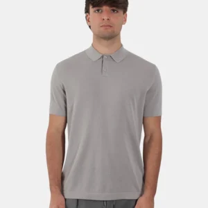 POLO A MANICA CORTA ARGENTO