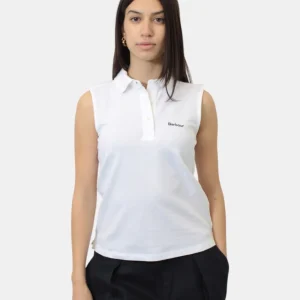 Polo a manica corta barbour international mod. bowford sleeveless - wh11 white