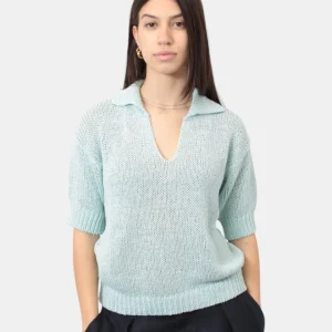 Polo a manica corta roberto collina - b4188 acqua