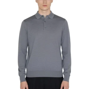 polo a manica lunga - grigio