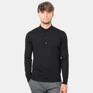 POLO A MANICA LUNGA KANGRA - 00013 NERO