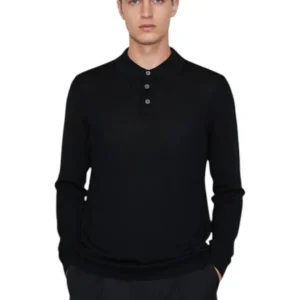 polo con bottoni - 13 nero