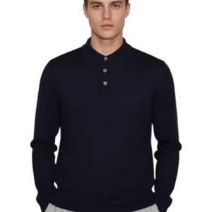 polo con bottoni - 23 blu notte