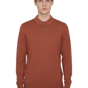 polo con bottoni - 35 cuoio