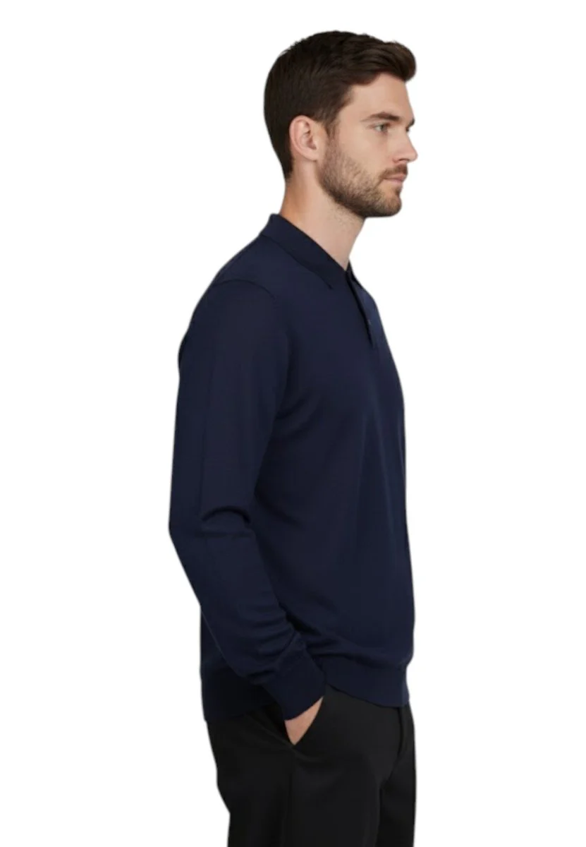 polo con bottoni rasata calata - 248 blu - immagine 3