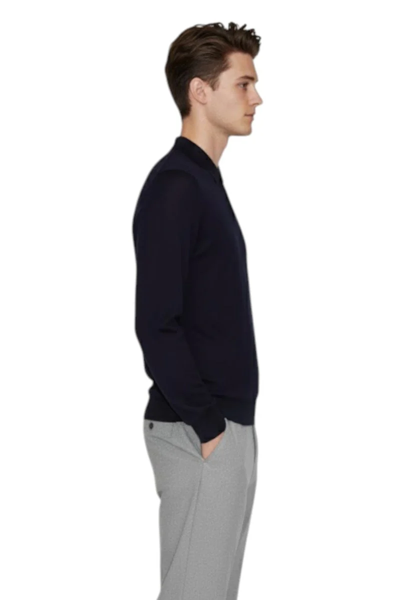 polo rasata - 23 blu - immagine 3