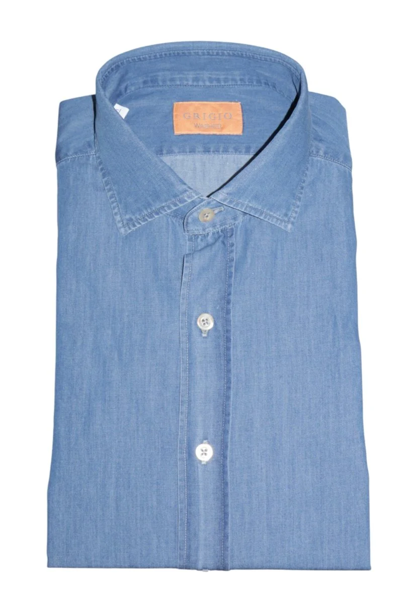 regular con pinces - 668 denim stone washed blue