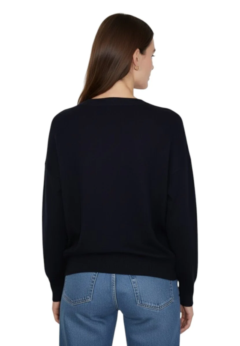 scollo a v in finezza 12 - blu navy - immagine 4