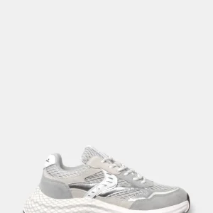 SNEAKERS VOILE BLANCHE MOD. CLUB122. - GREY/SILVER