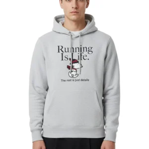 snoopy running is life - 9 grigio melange