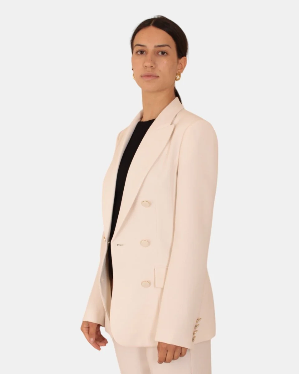 SOLOTRE - Blazer Doppiopetto Panna - immagine 3