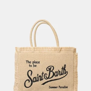 STRAW  BAG WITH HANDLE - 1100 EMB