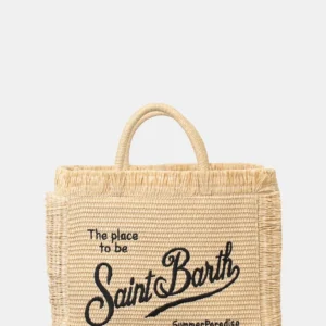 STRAW BAG WITH HANDLE - 1100 EMB