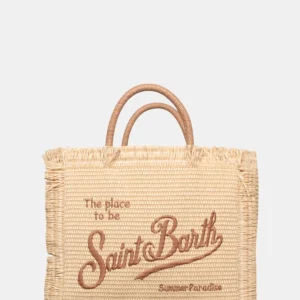 STRAW BAG WITH HANDLE - 1118 EMB