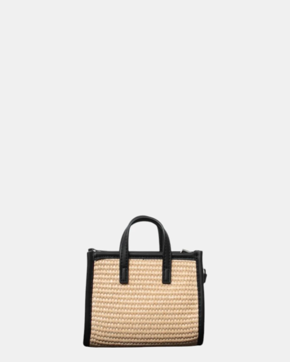 STRAW KEYRING BAG WITH PIPING - 1100 EMB - immagine 4