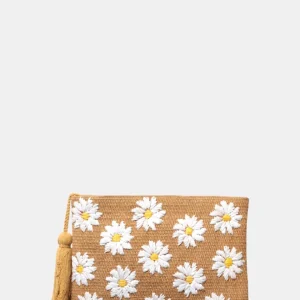 STRAW POUCH - DAISY 12 EMB