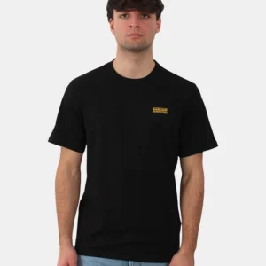 t-shirt barbour international mod. small logo - bk31 black/yellow