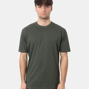 T-SHIRT BELLWOOD BASICA CON COLLO COSTINA - 034 VERDE MILITARE