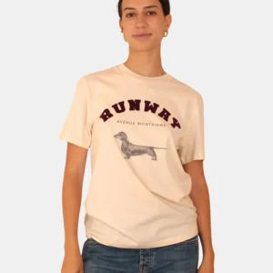 t-shirt donna cream/bordeaux