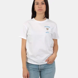 t-shirt girocollo in cotone - bollicine queen 01n strass emb