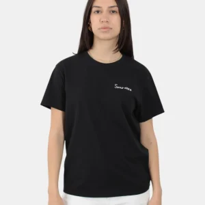 t-shirt girocollo in cotone - sono nera 00 emb