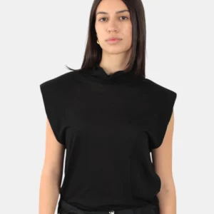 T-SHIRT LIVIANA CONTI A COLLO ALTO - Y69-0 NERO