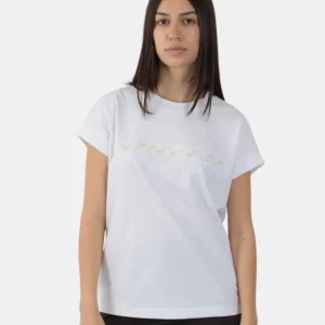 t-shirt liviana conti con ricamo logo - a01-0 bianco