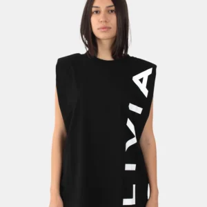 t-shirt liviana conti con stampa logo - y69-0 nero