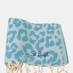 telo mare jacquard con frange - pastel leopard 31 emb