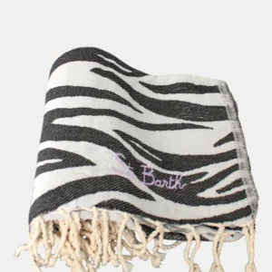 telo mare jacquard con frange - zebra skin 01 emb