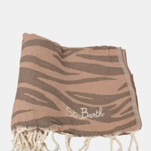 telo mare jacquard con frange - zebra stripes 1118 emb