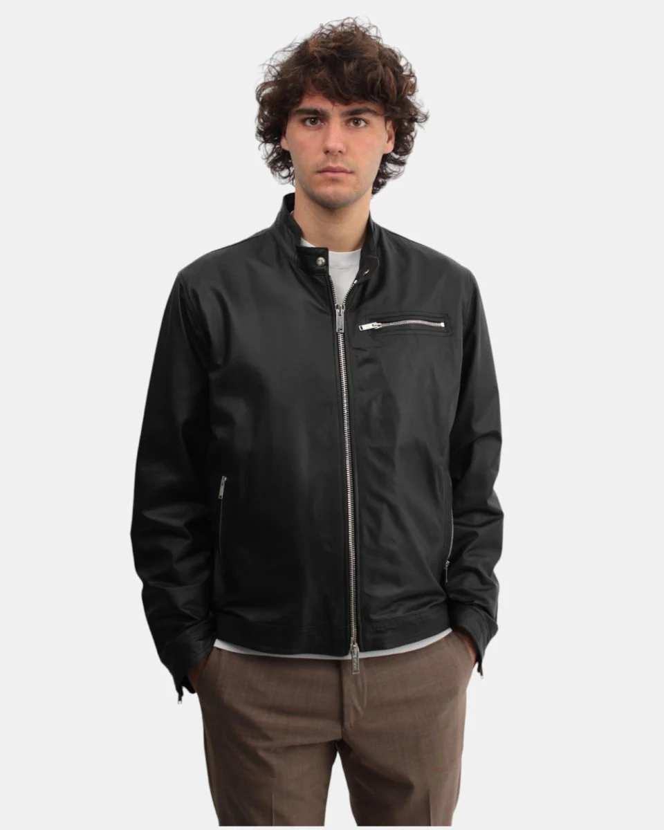 GIUBBOTTO IN PELLE NERO - immagine 2