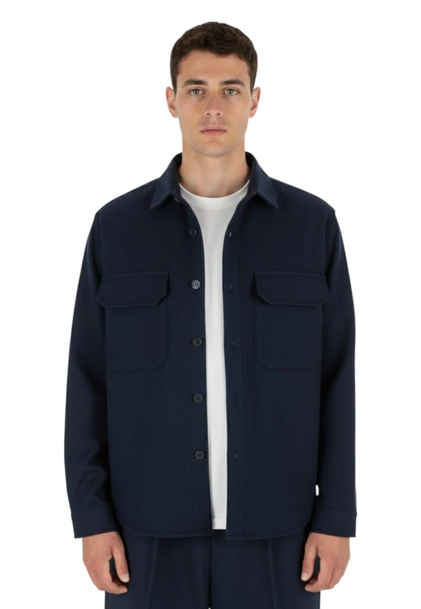 WHITE SAND - Overshirt Blu Navy - immagine 2