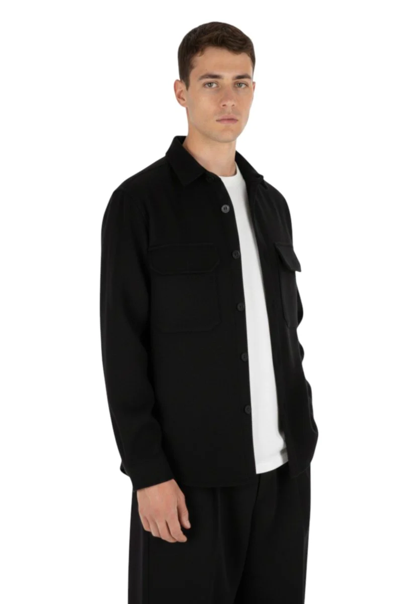 WHITE SAND - Overshirt Nero - immagine 3