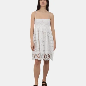 WOMAN FLOUNCED SHORT DRESS - COTTON SANGALLO EMBRY 01