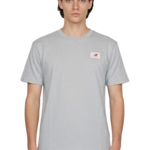 woven label t-shirt - athletic grey