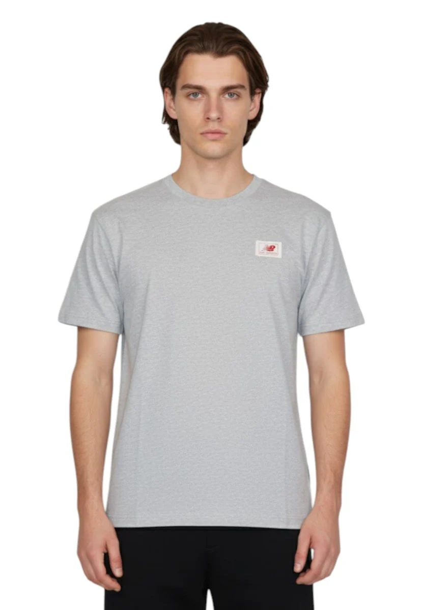 woven label t-shirt - athletic grey - immagine 2